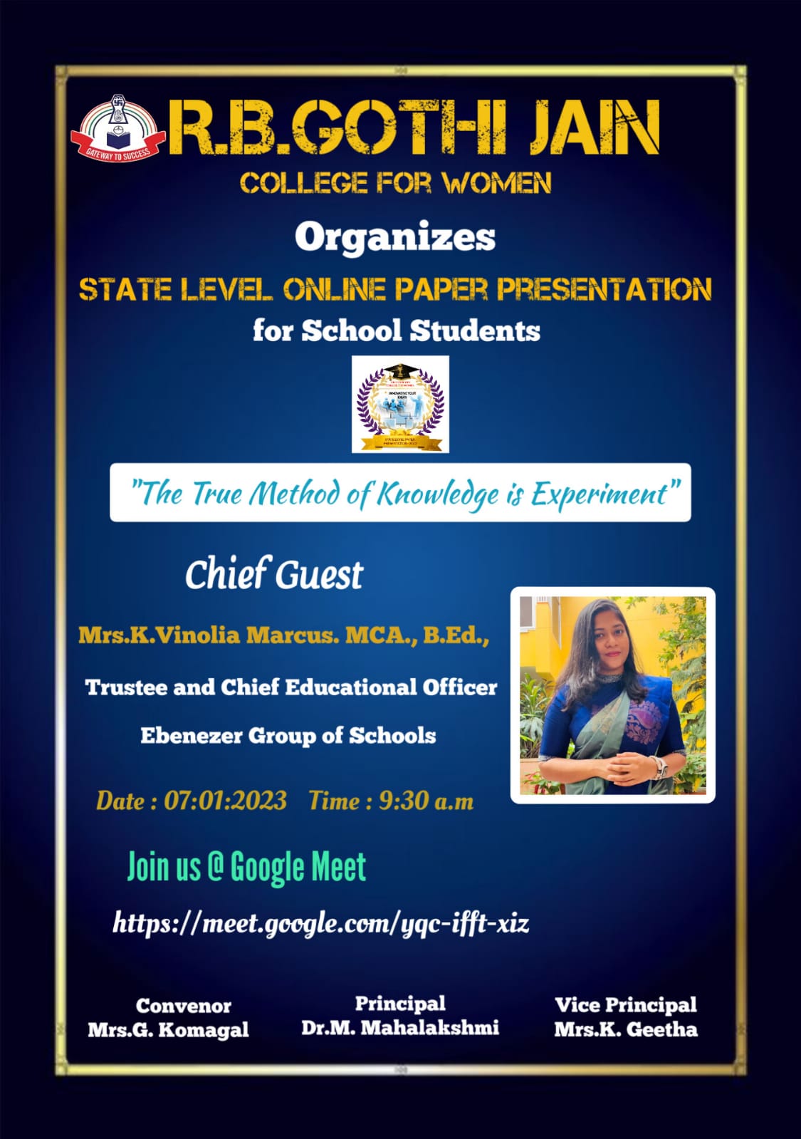 STATE LEVEL ONLINE PAPER PRESENTATION FOR  SCHOOL STUDENTS - 2023